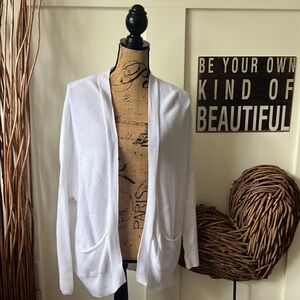 American Eagle Outfitters White Cardigan Sweater Soft Knit Open Front